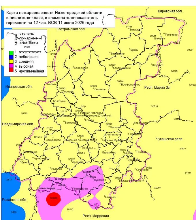 Пожароопасность на 11.07.2026г. полностью 3 класс.